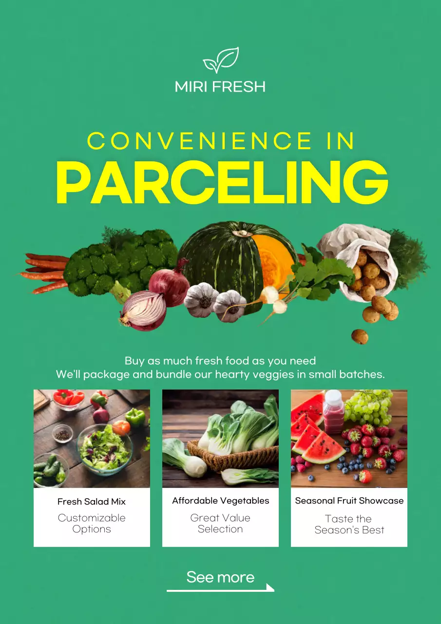 Green Modern Produce Promotion Poster