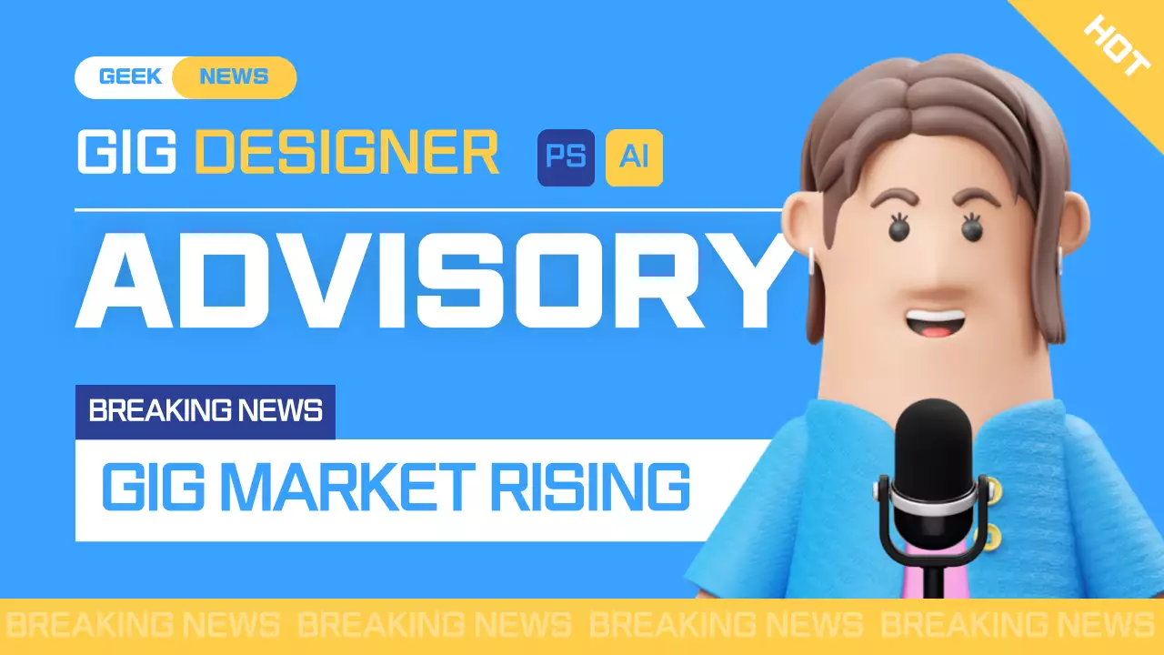 Blue Modern Gig News Announcement YouTube Thumbnail