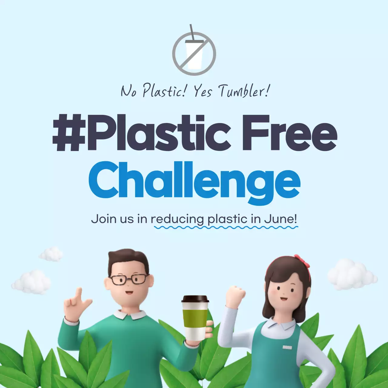 Blue Modern Eco Promotion Social Media Post