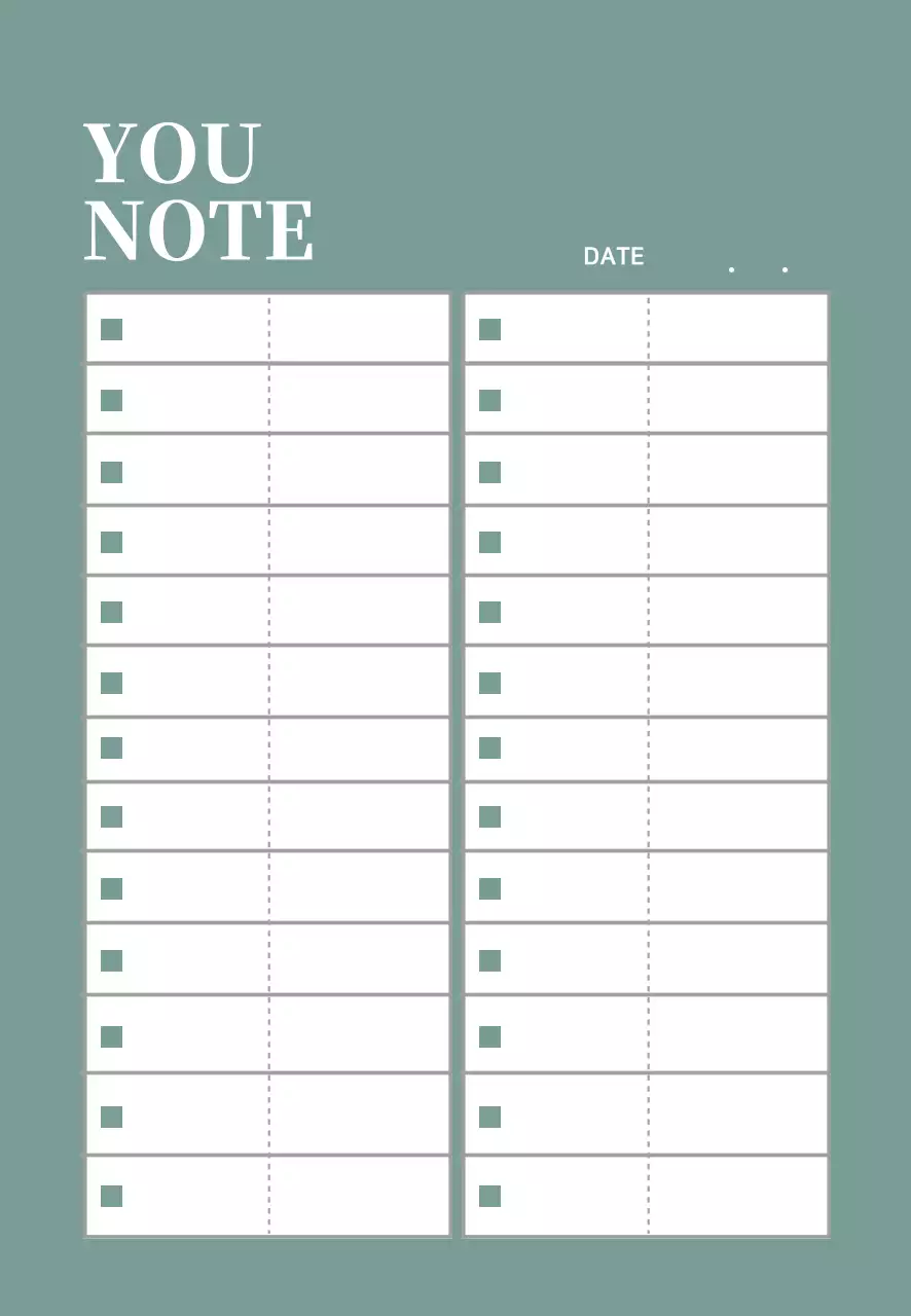 danh sách từ đơn giản dòng màu xanh lá cây