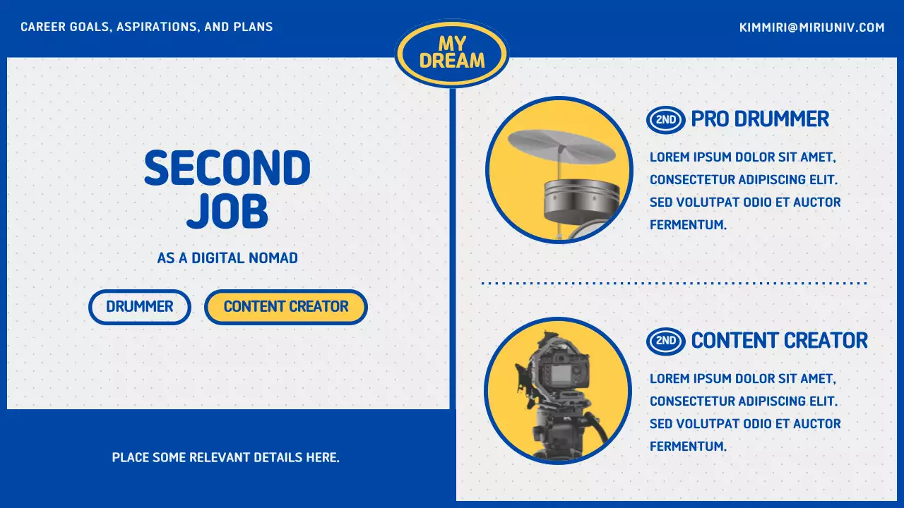 A blue and yellow college career plan