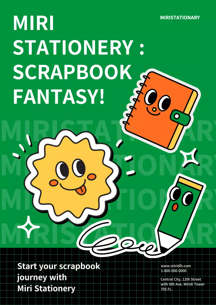 Promote your brand with cute green stationery