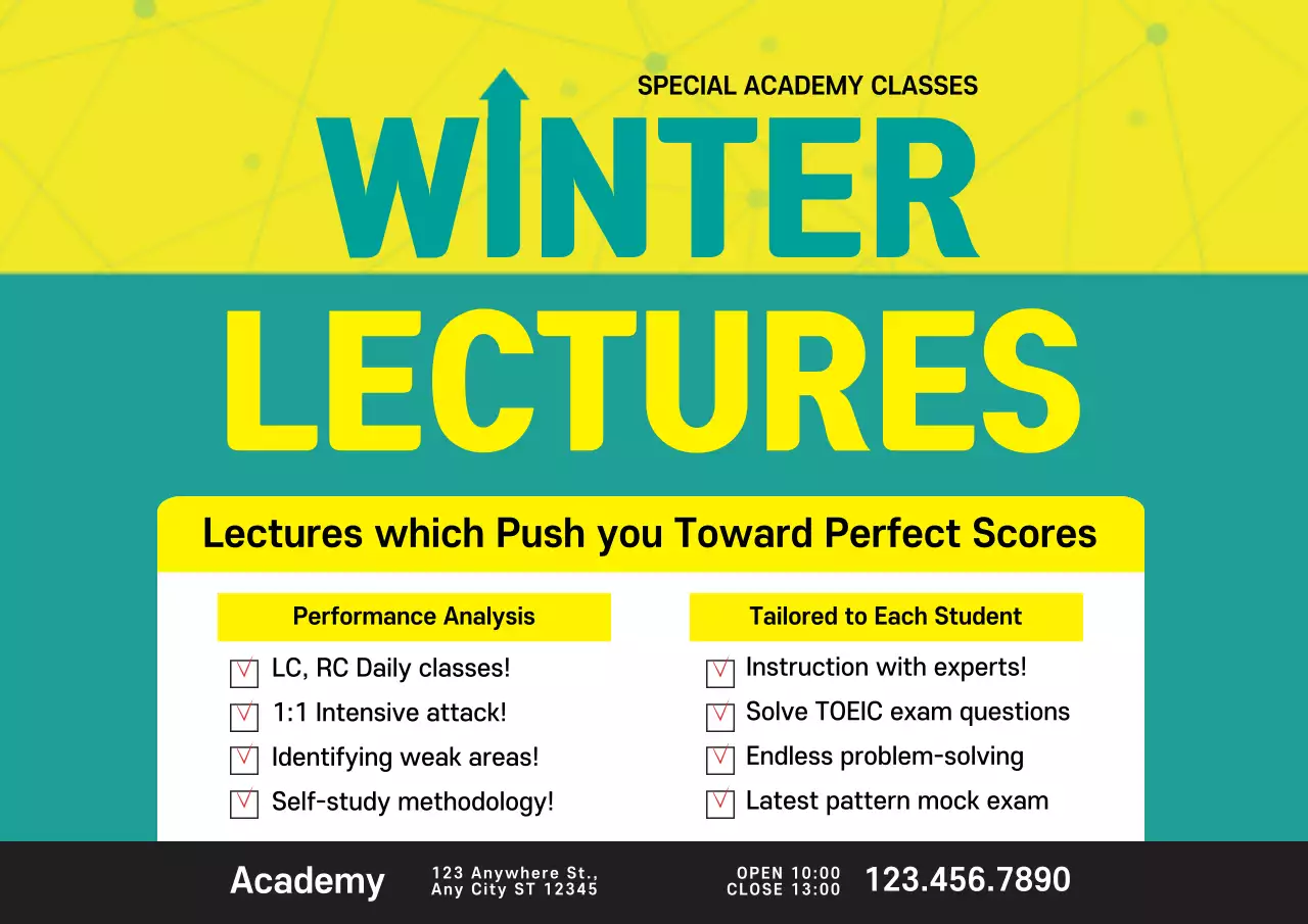 Yellow Modern Winter Lecture Promotion Poster