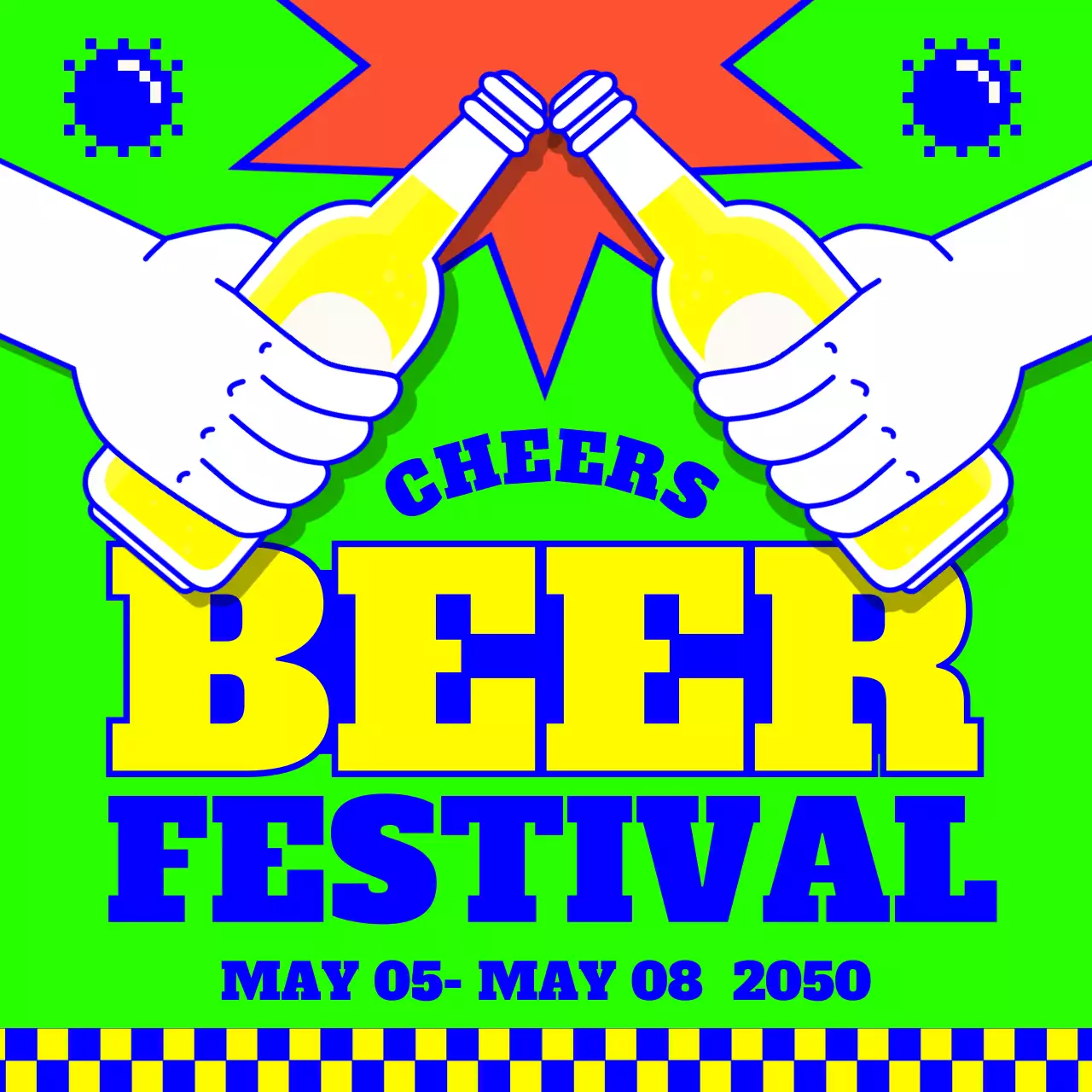Promote a beer festival in colorful neon