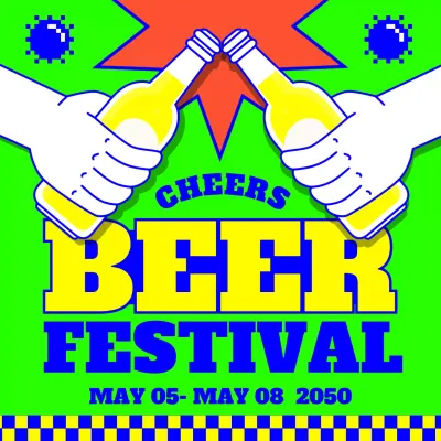 Promote a beer festival in colorful neon