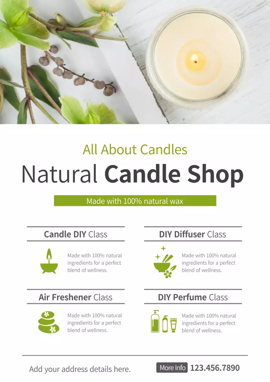 White Minimal Candle Promotion Poster