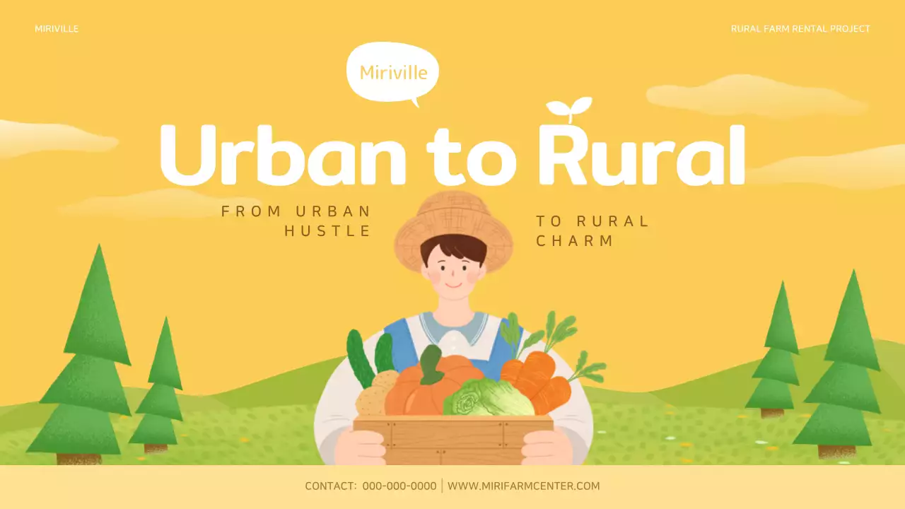 노란색과 연두색의 귀여운 귀농 귀촌 사업 제안서