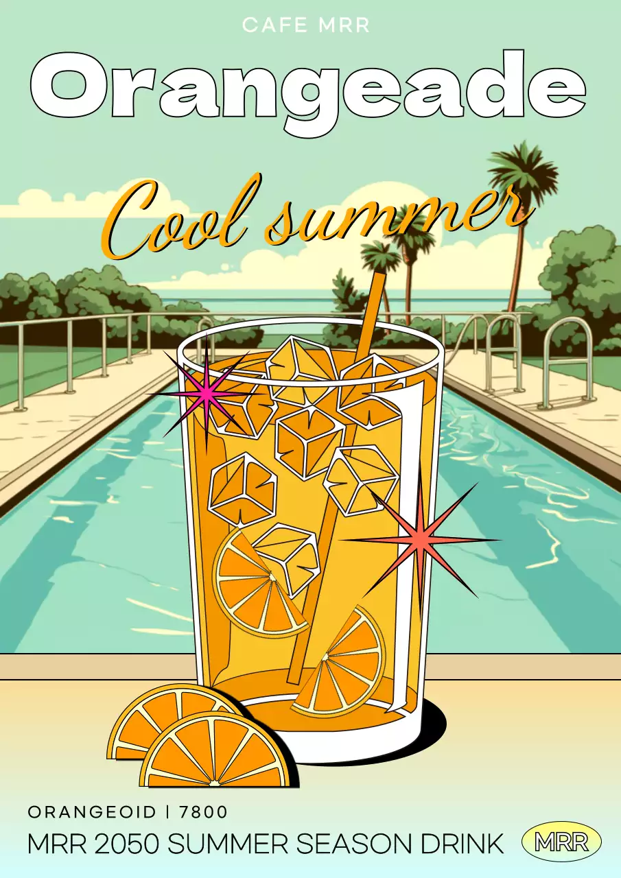 Orange Retro Drink Promotion Poster