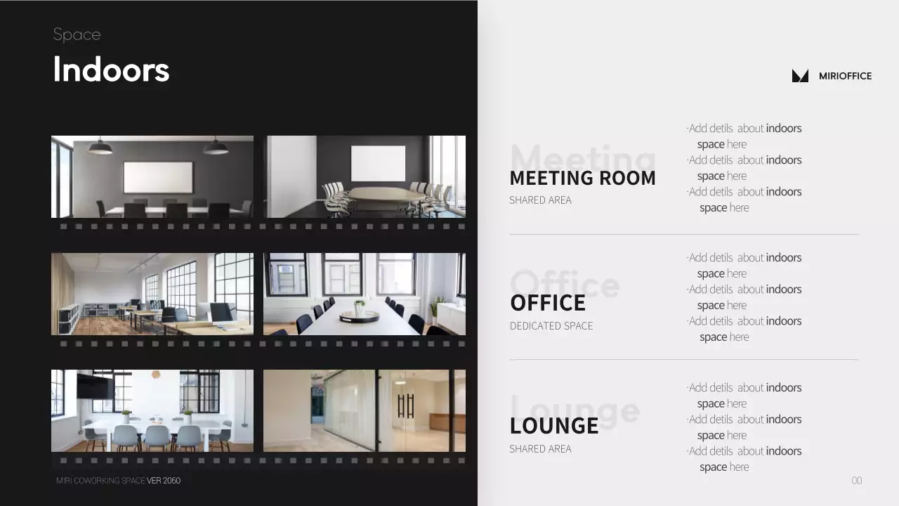Monotone simple film concept shared office proposal