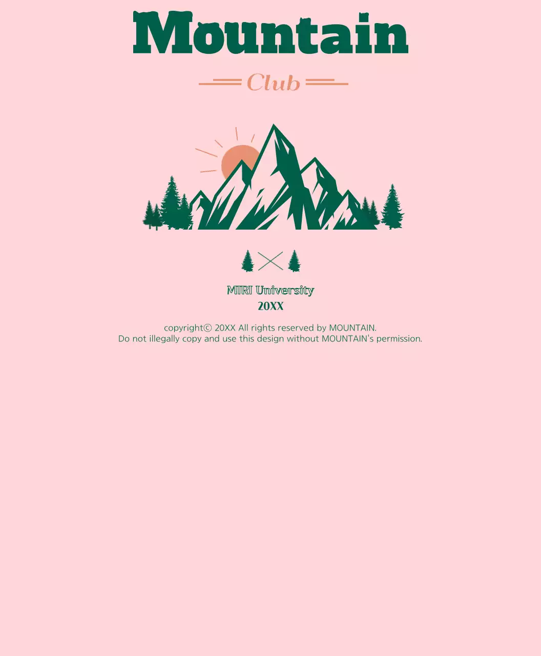 Kaos tim klub pendaki gunung dengan gambar gunung dan matahari