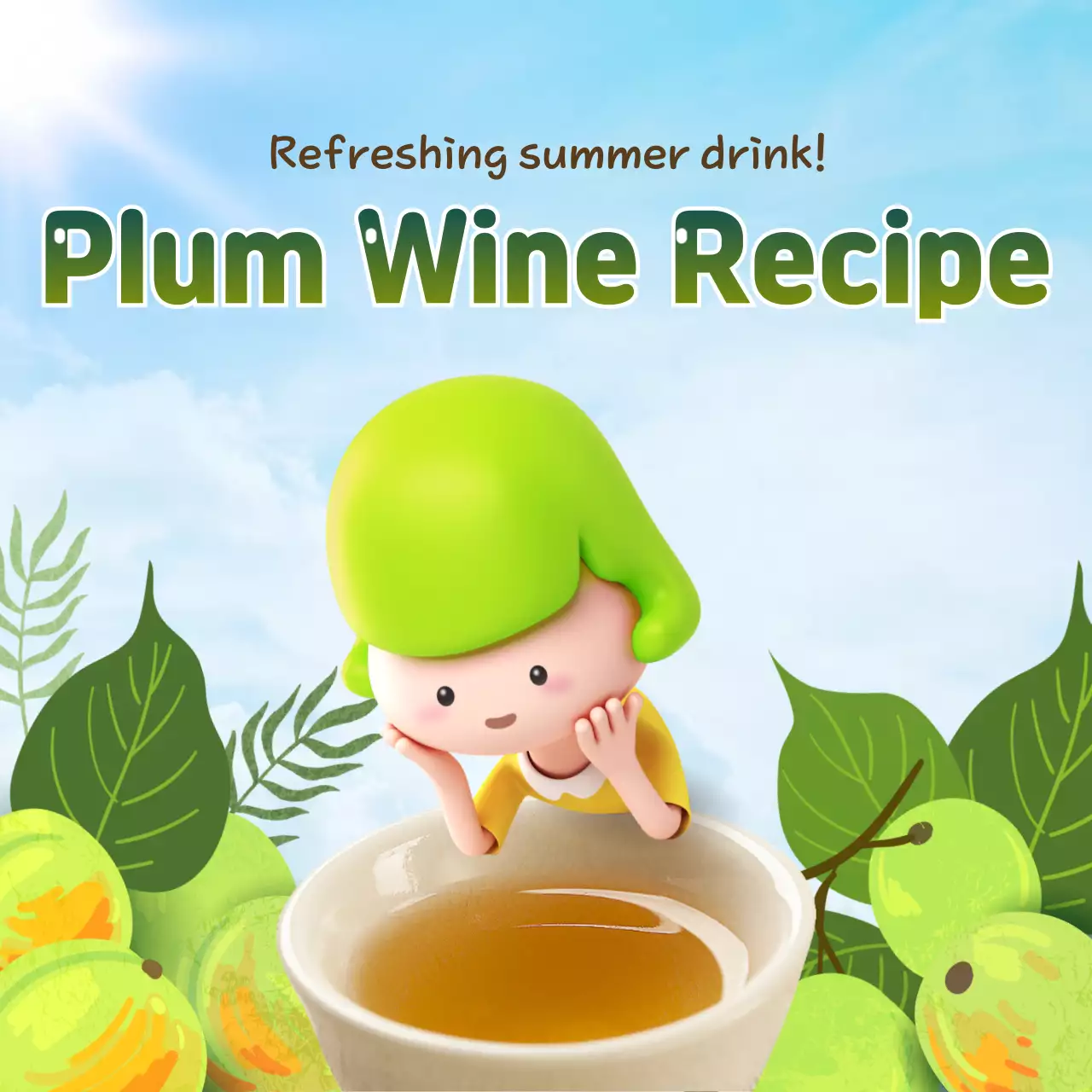 Green Cute Recipe Guide Social Media Post