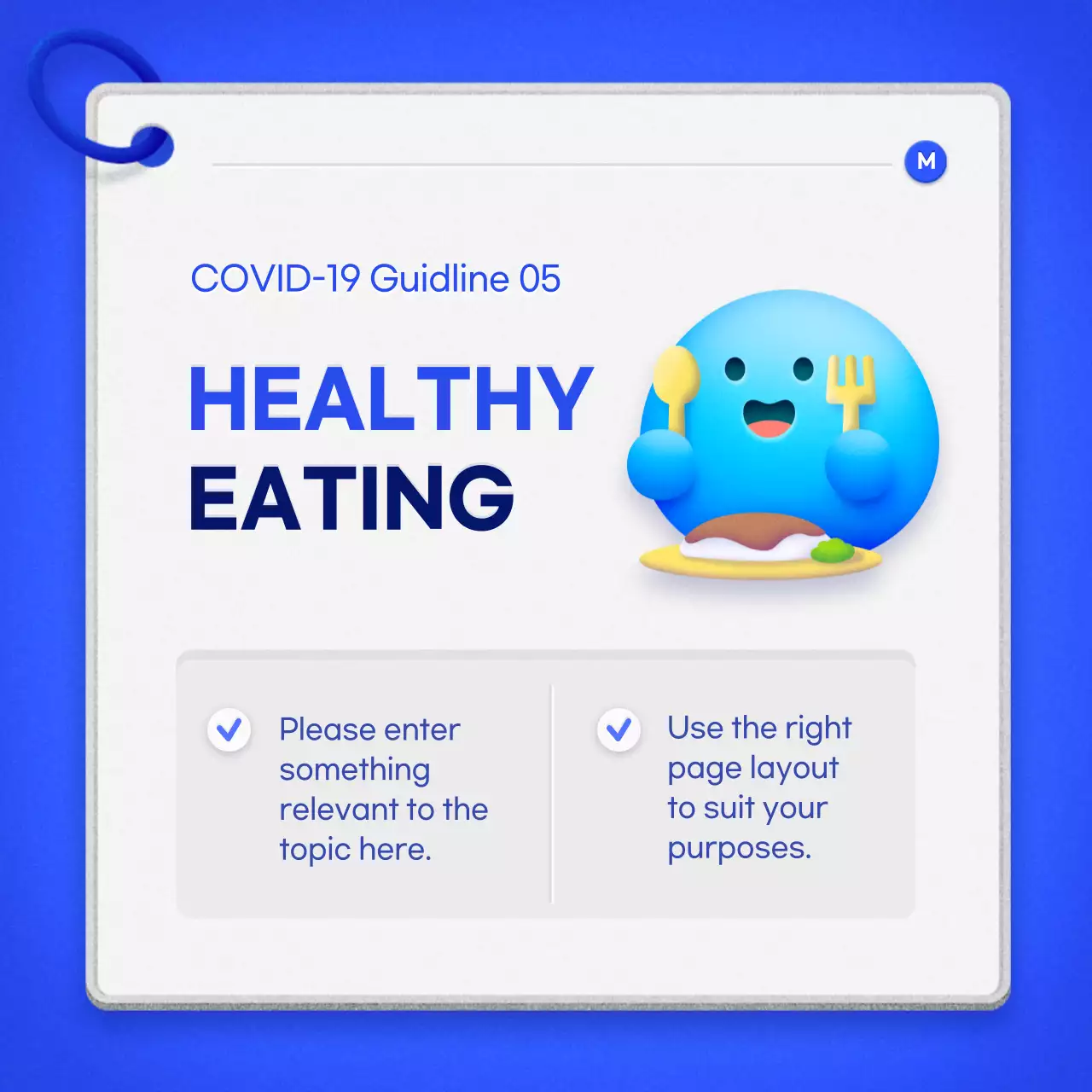 Blue Modern Covid-19 Guideline Instagram Carousel