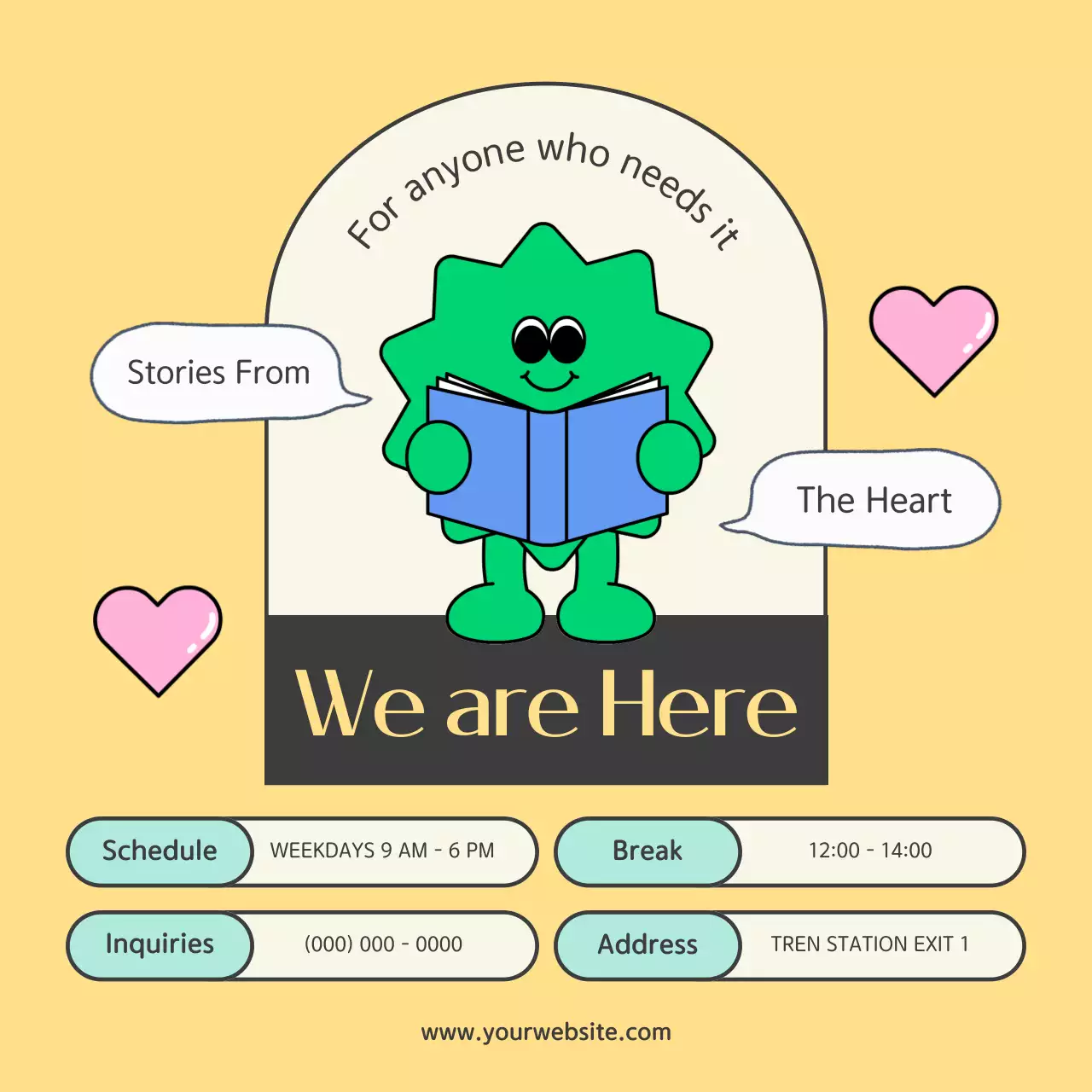 Green Comic Mental Health Guide Instagram Carousel