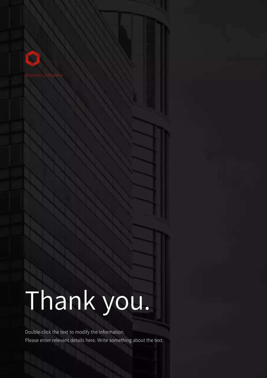 Red and black city building-inspired business profile vertical document template