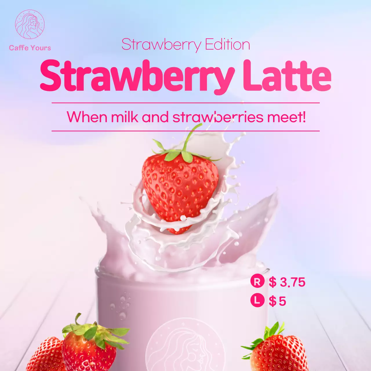 Cotton Candy Feeling Background Lovely feel of a live strawberry latte image