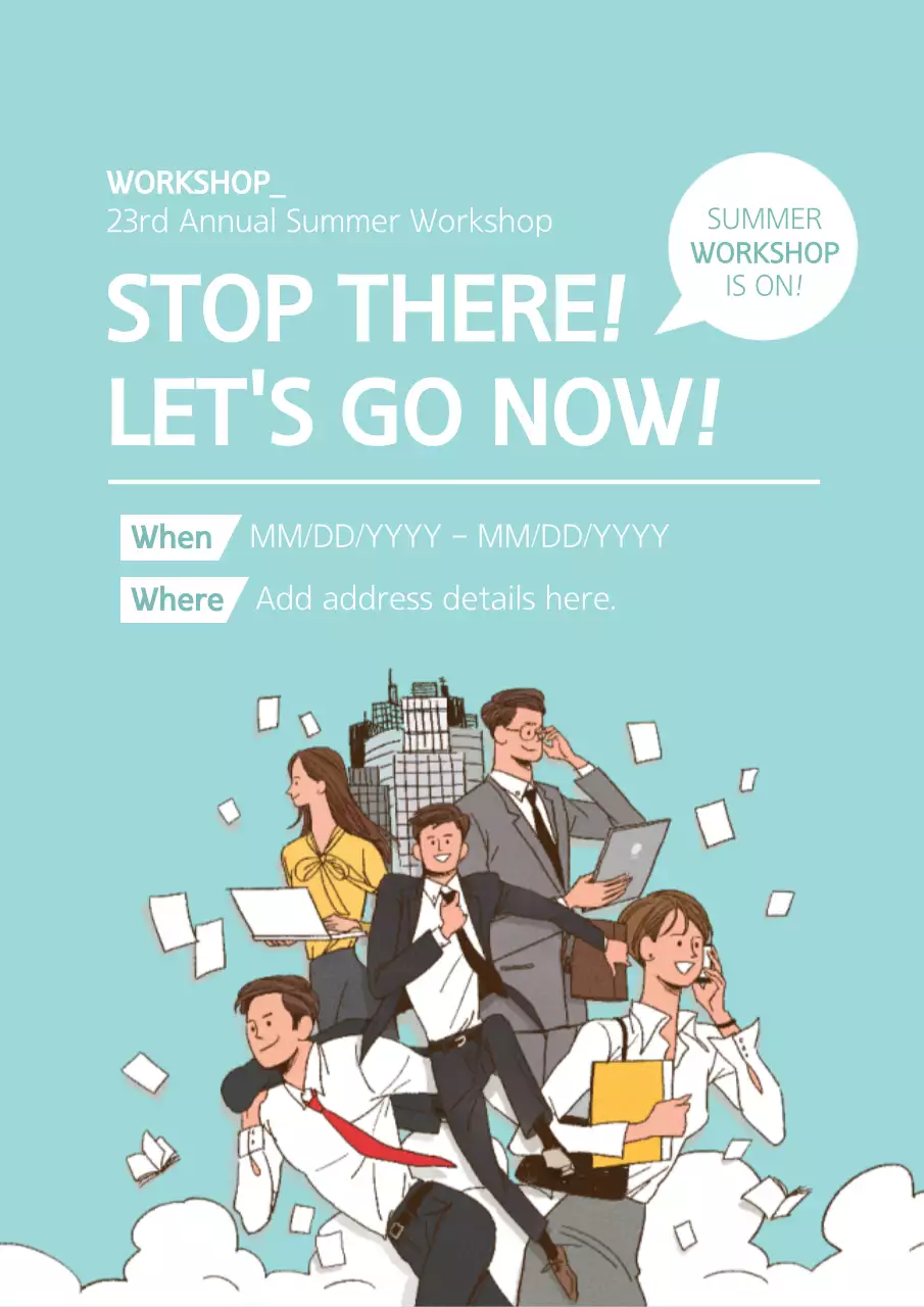 Teal Modern Workshop Announcement Poster