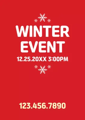 Simple red winter promotional vertical poster