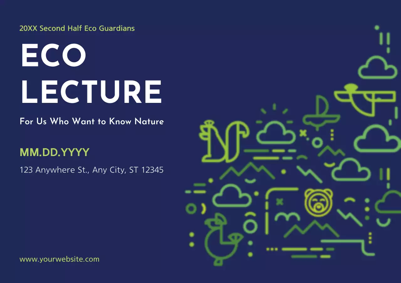 Navy Modern Eco Lecture Invitation Poster