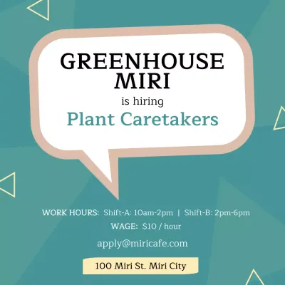 Teal Modern Hiring Job Posting Social Media Post