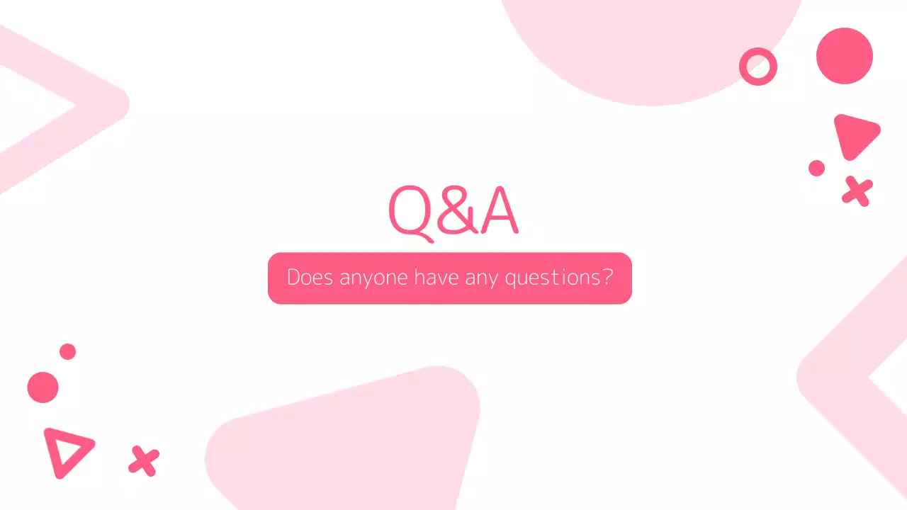 Presentation of pink clean geometric shapes