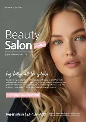 Grey Modern Beauty Promotion Poster