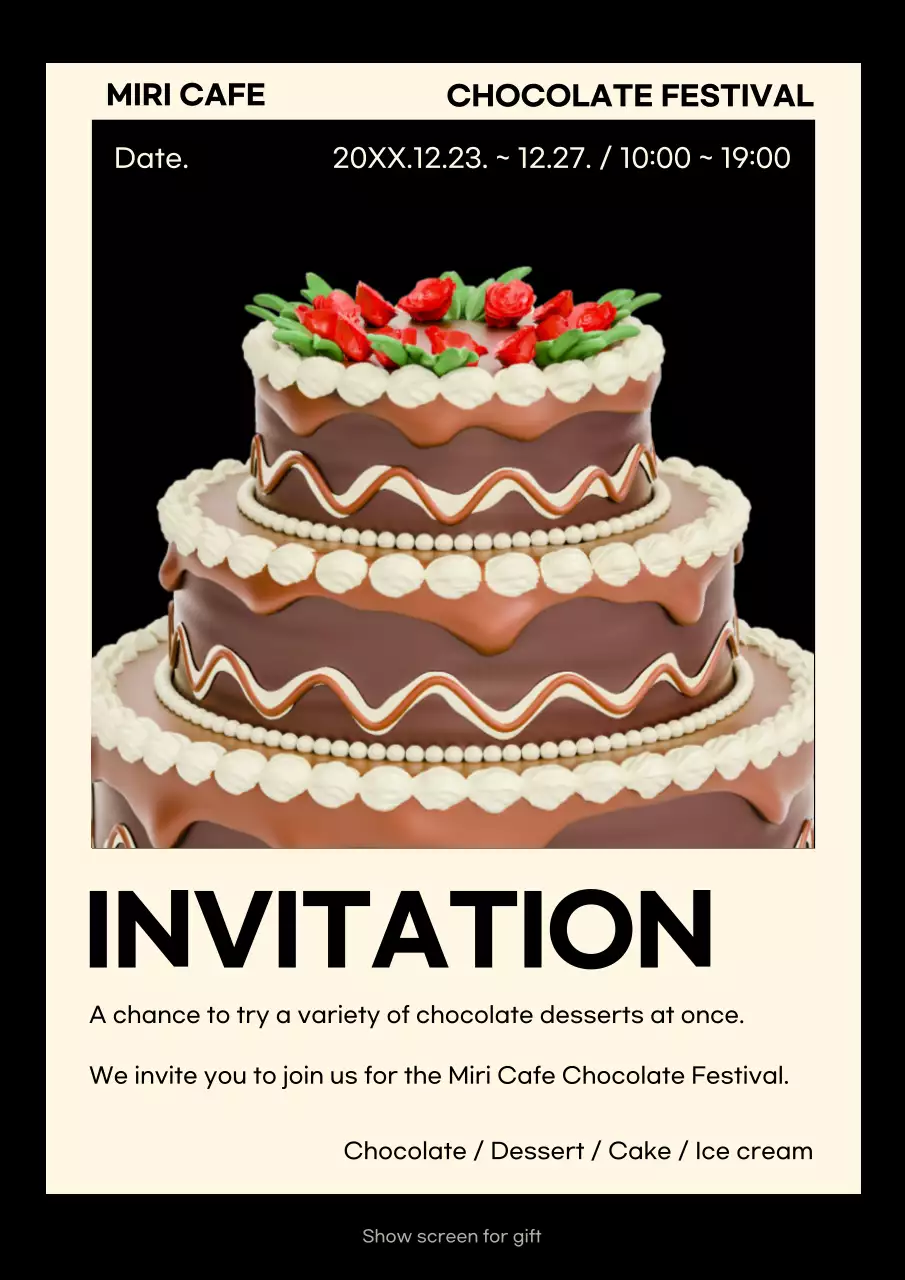 Brown Classic Chocolate Invitation Poster