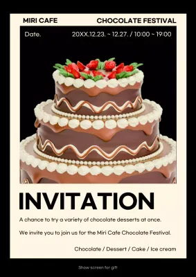 Brown Classic Chocolate Invitation Poster