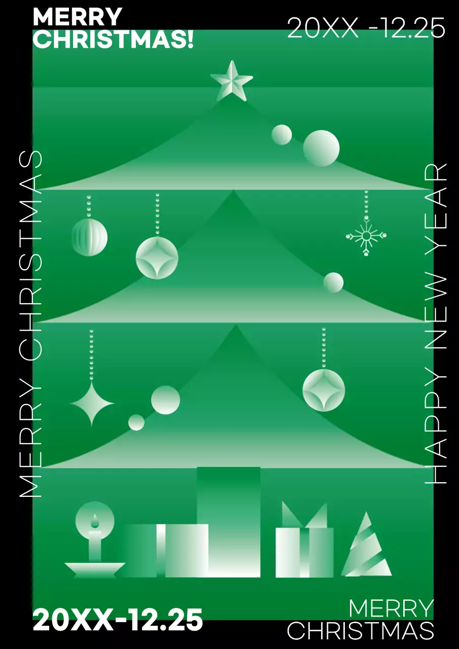 Green Modern Christmas Announcement Poster