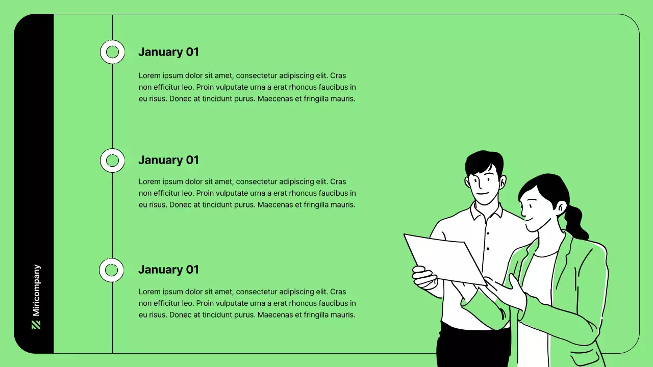 Business illustration with simple lines and green color