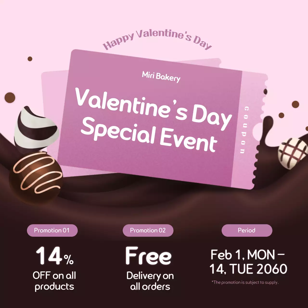 Purple Simple ChocolateIllustrationValentine's DayValentine's DayEventsInstagramNewsfeed
