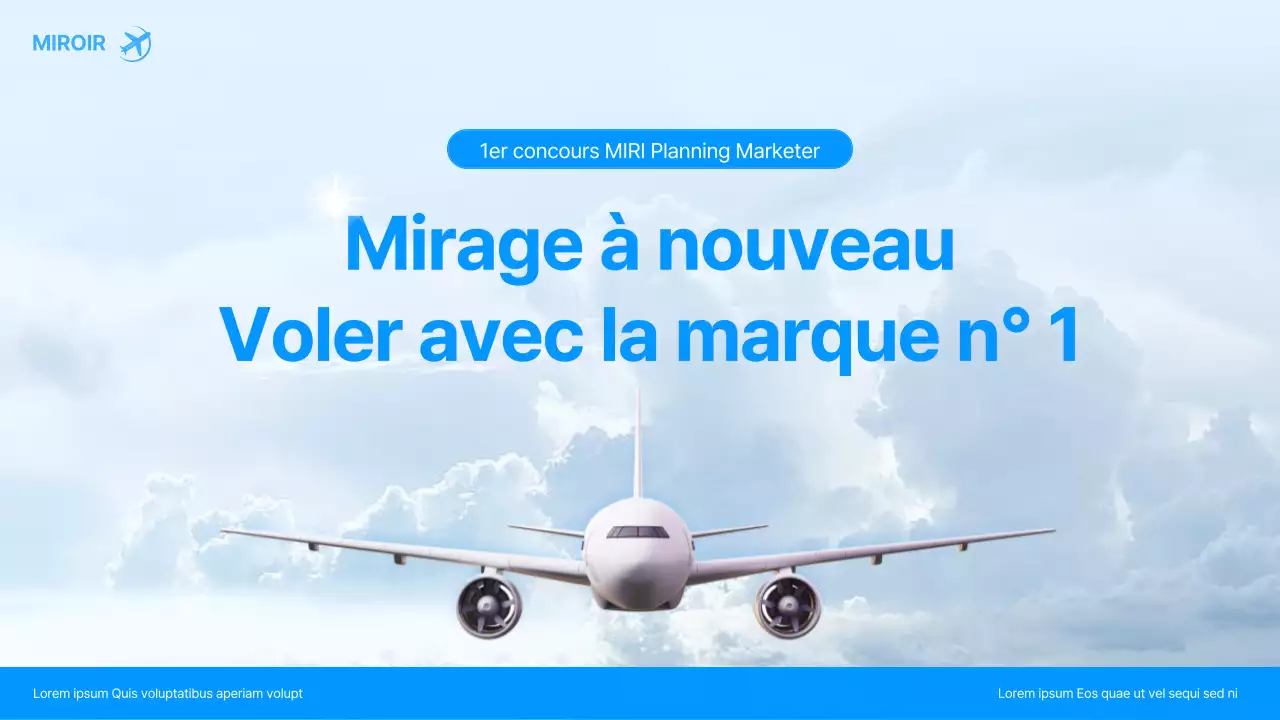 Compagnie aérienne, publicité, marketing, compétition, pitch en bleu