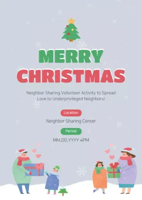 Grey Simple Christmas Event Poster