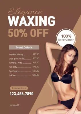Brown Elegant Waxing Promotion Poster
