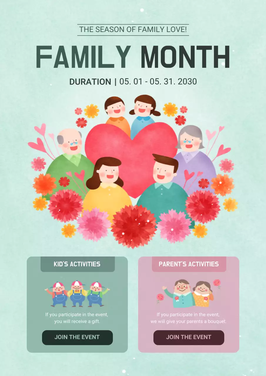Mint Modern Family Event Poster