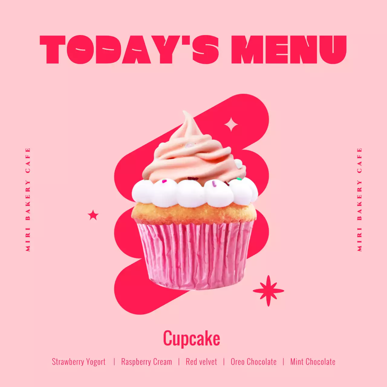 Pink Trendy Cupcake Menu Instagram Post