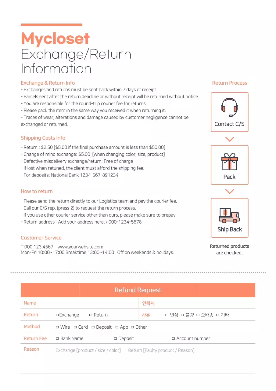 Orange Simple Return Guide