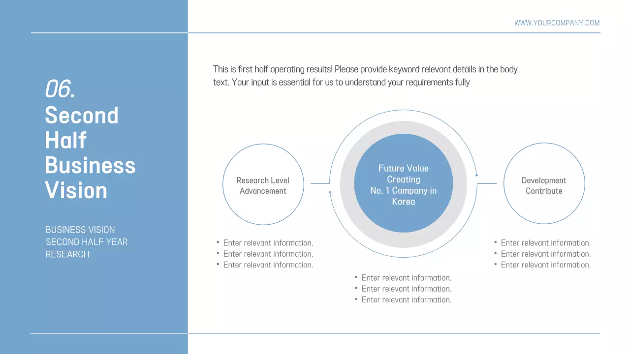 The gray and blue corporate first half earnings release