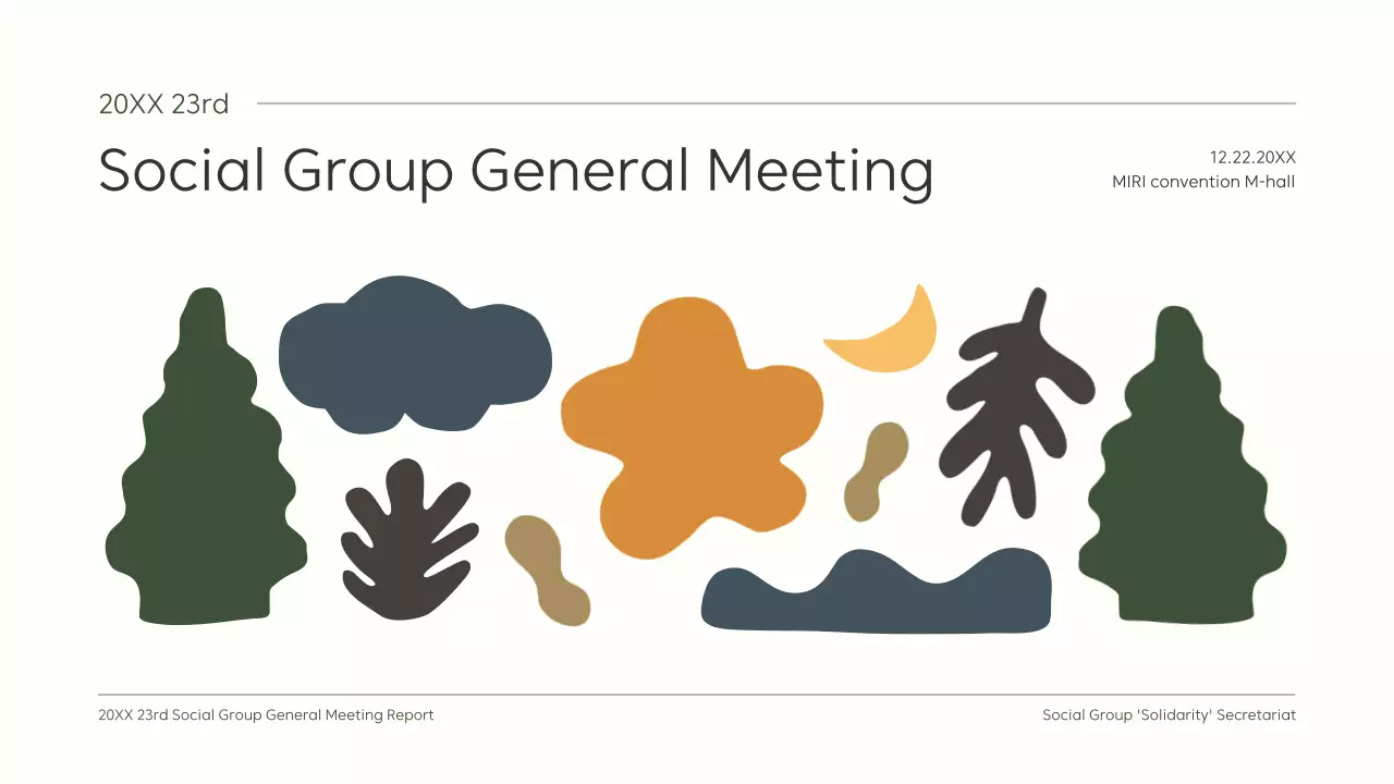 Clean AGM report with cute green illustrations