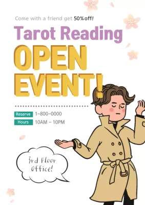 Yellow Trendy Tarot Event Poster