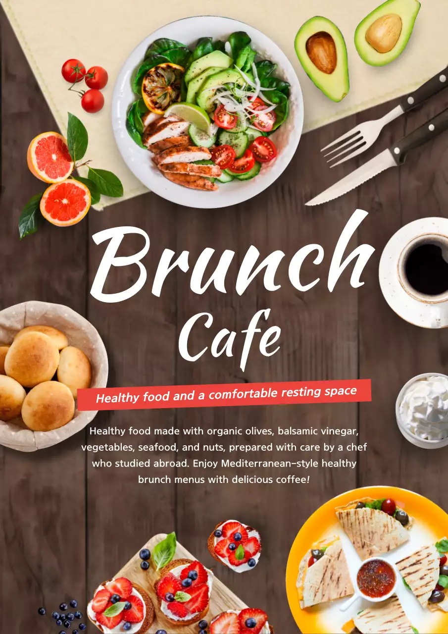 Brown Rustic Brunch Promotion Poster