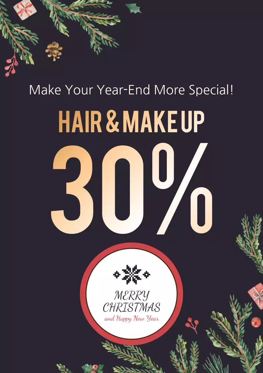 Black Elegant Christmas Promotion Poster