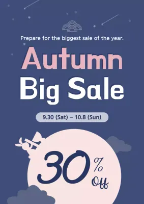 Blue Modern Sale Promotion Poster