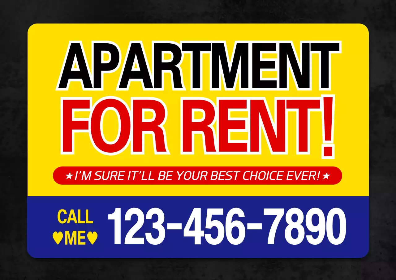 Yellow Bold Apartment Advertisement Poster