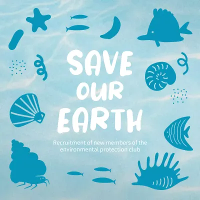 Blue Minimal Environment Recruitment Social Media Post