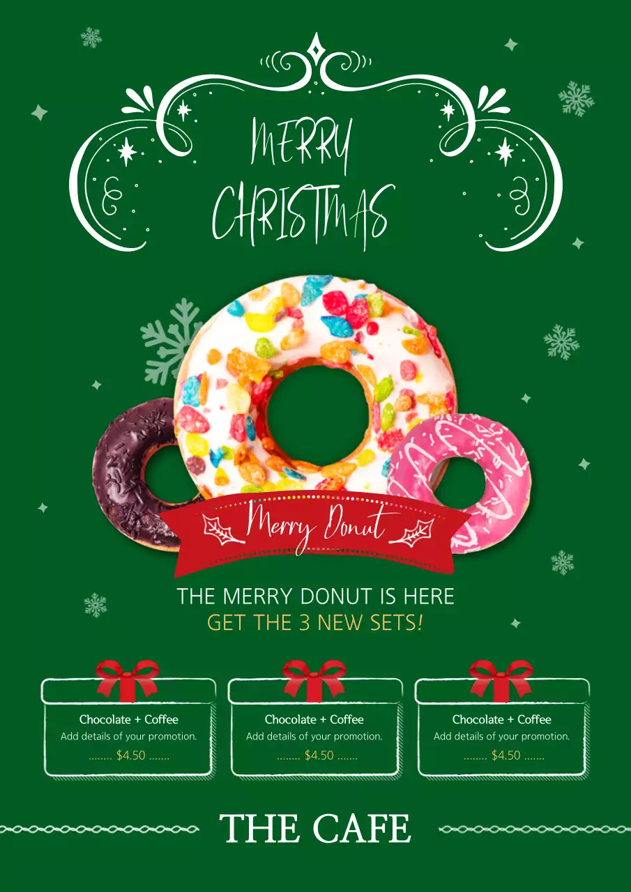 Green Modern Donut Promotion Poster