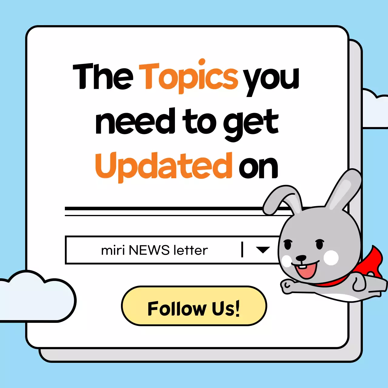 Introducing this year's policy changes with a cute bunny in a light blue and green color scheme