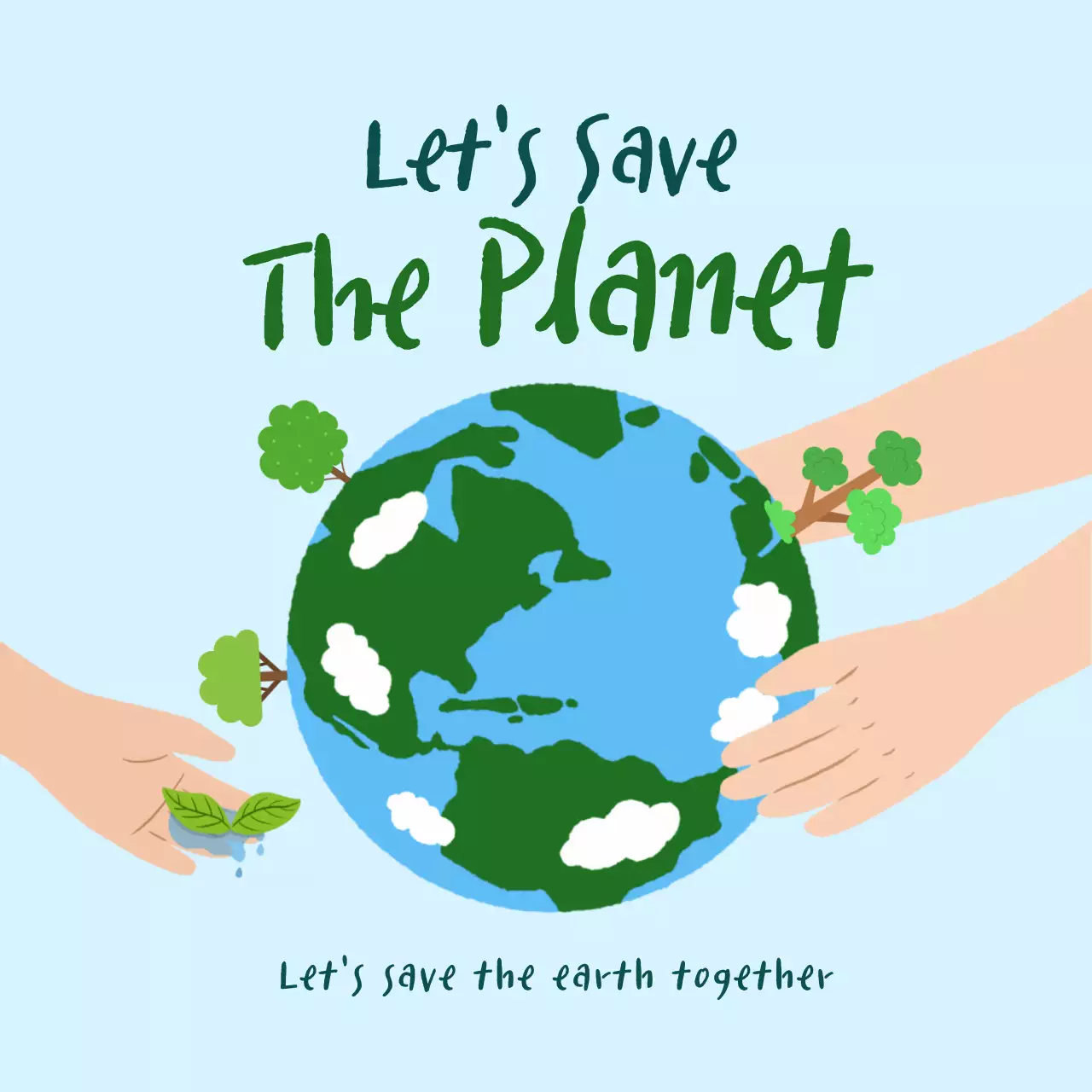 Green Minimal Environment Announcement Social Media Post