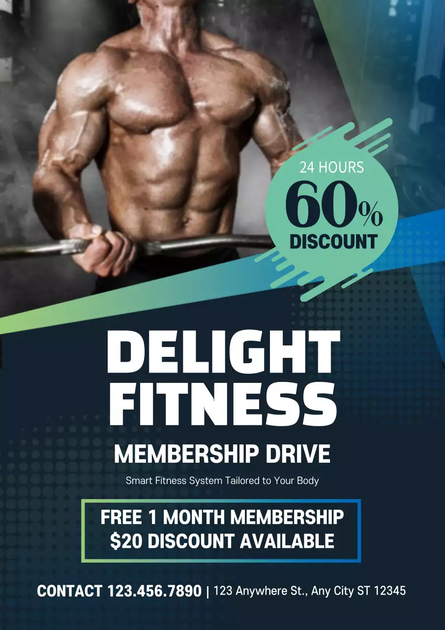 Blue Modern Fitness Promotion Poster