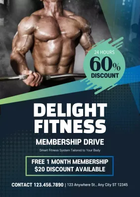 Blue Modern Fitness Promotion Poster