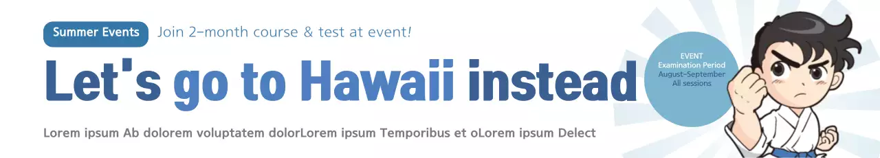 Banner de promoção de evento de verão da Blue Animation